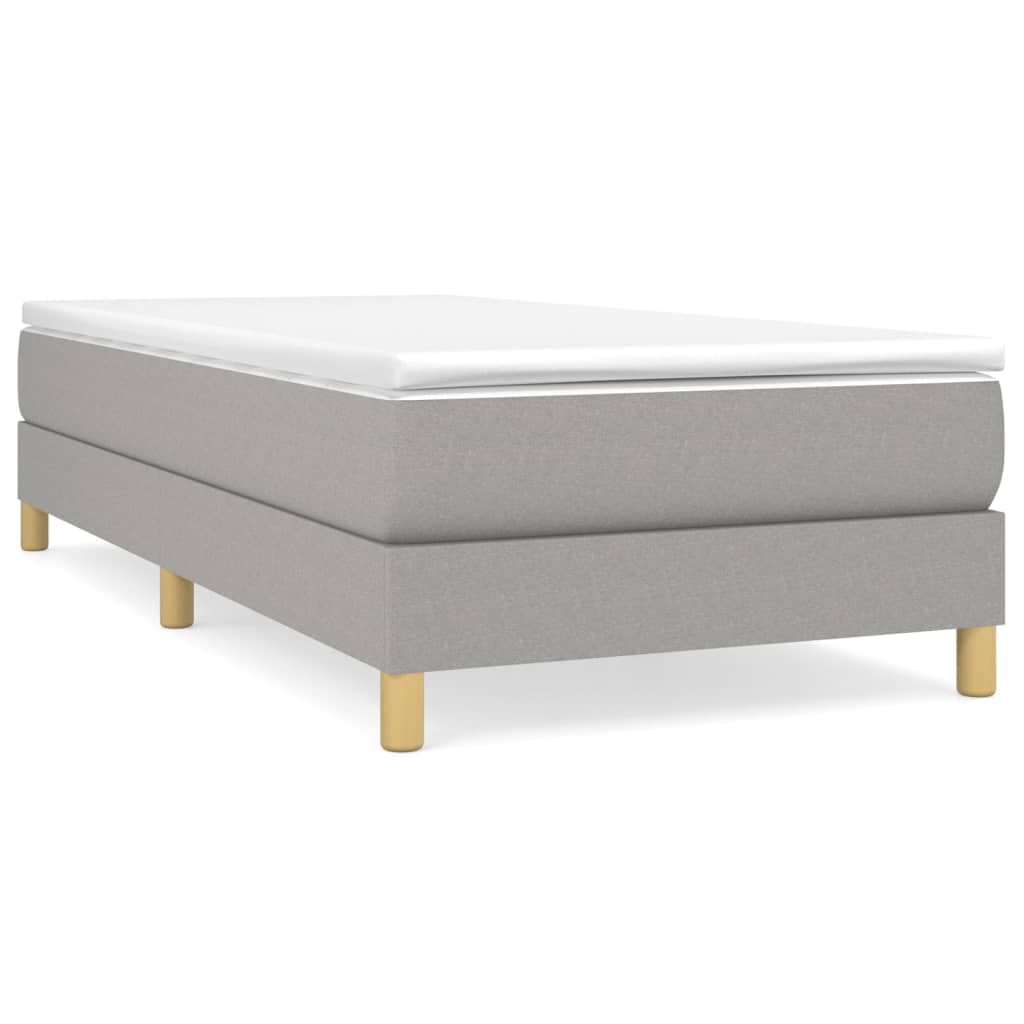 vidaXL Estrutura de cama com molas 90x190 cm tecido cinzento-claro