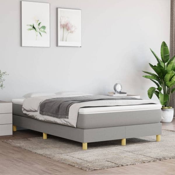 Estrutura de Cama com Molas 120x200 cm Tecido Cinza-claro - 3120598