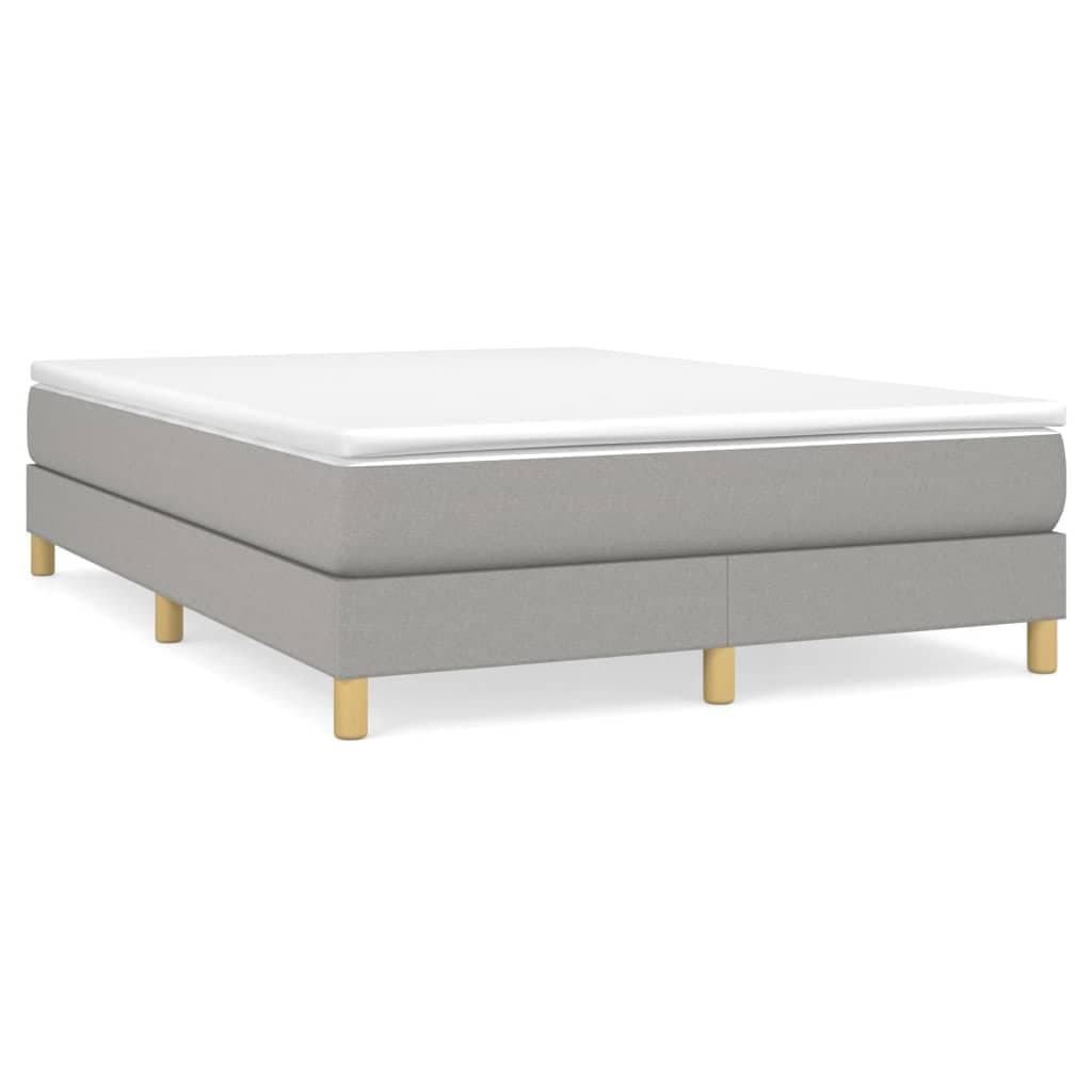 vidaXL Estrutura de cama com molas 140x190 cm tecido cinzento-claro