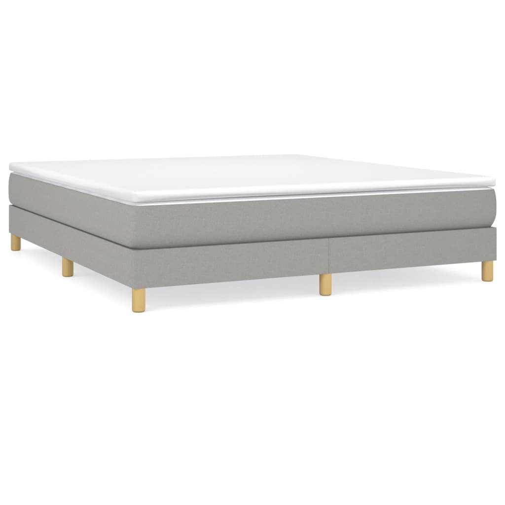 vidaXL Estrutura de cama com molas 160x200 cm tecido cinzento-claro