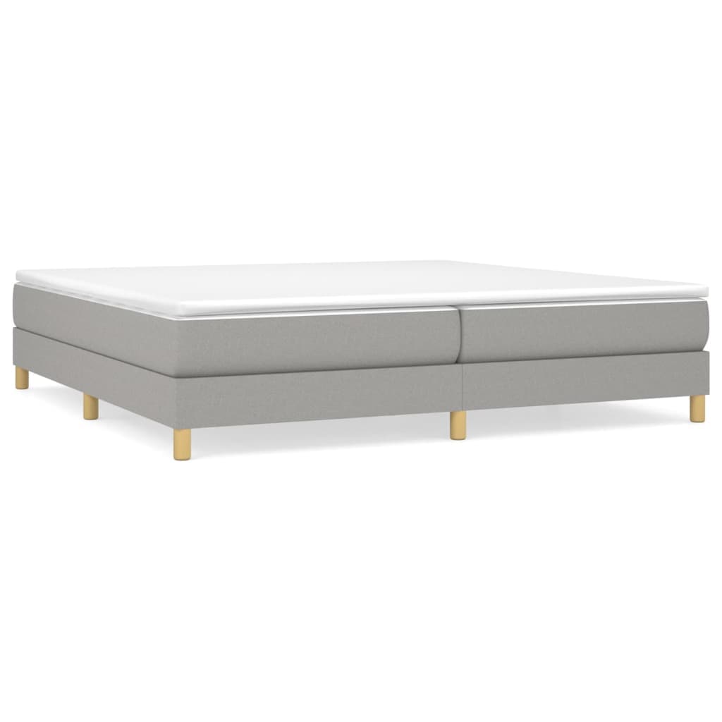 vidaXL Estrutura de cama com molas 200x200 cm tecido cinzento-claro