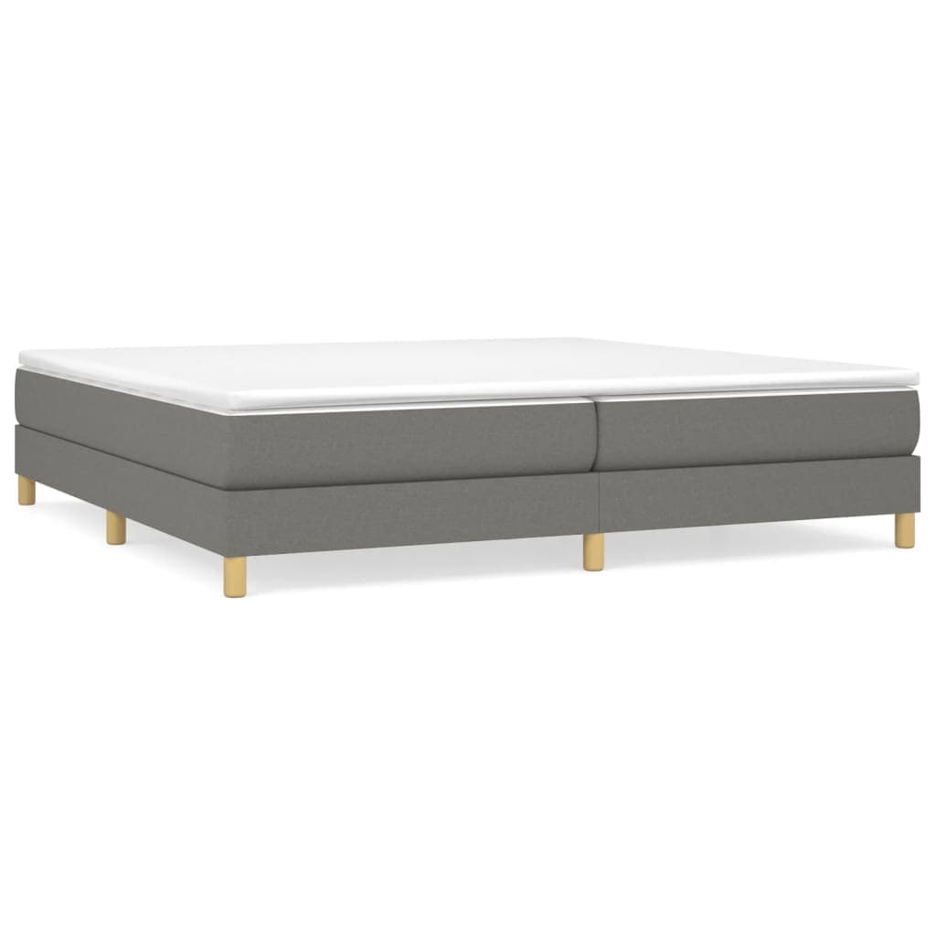 vidaXL Estrutura de cama com molas 200x200 cm tecido cinzento-escuro