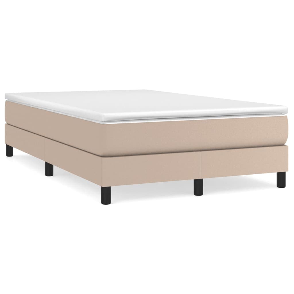 vidaXL Estrutura Cama com Molas 120x200 cm Couro Artificial Cappuccino - 2931654686