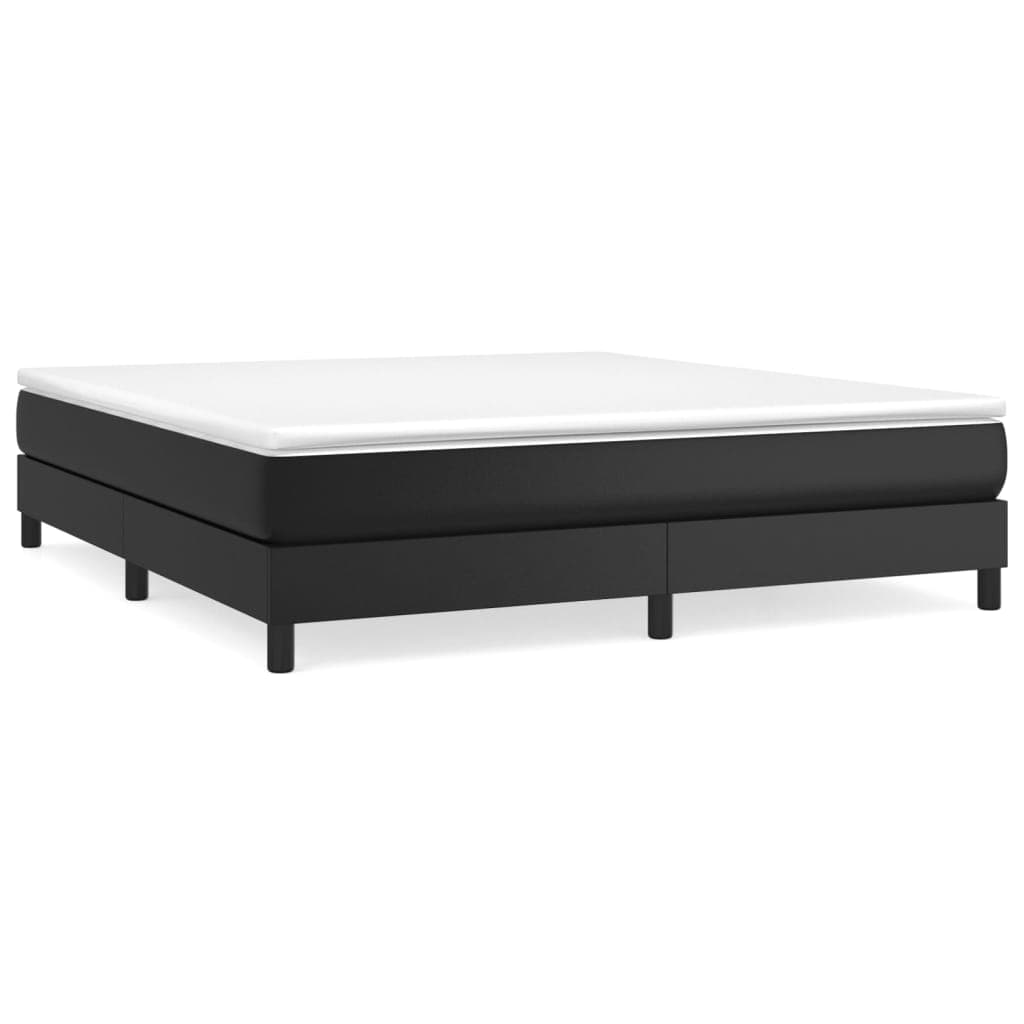 vidaXL Estrutura de cama com molas 180x200 cm couro artificial preto
