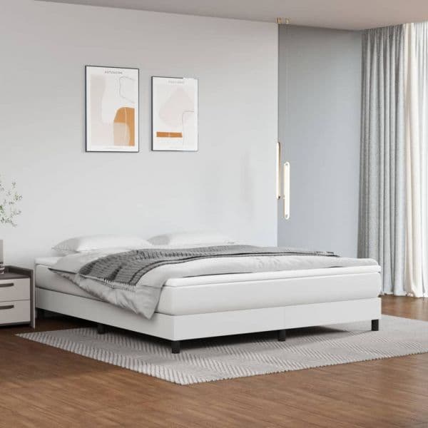 vidaXL Estrutura de Cama 180x200cm Couro Artificial Branco - 1738956833