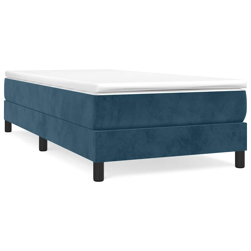 vidaXL Estrutura de cama com molas 80x200 cm veludo azul-escuro