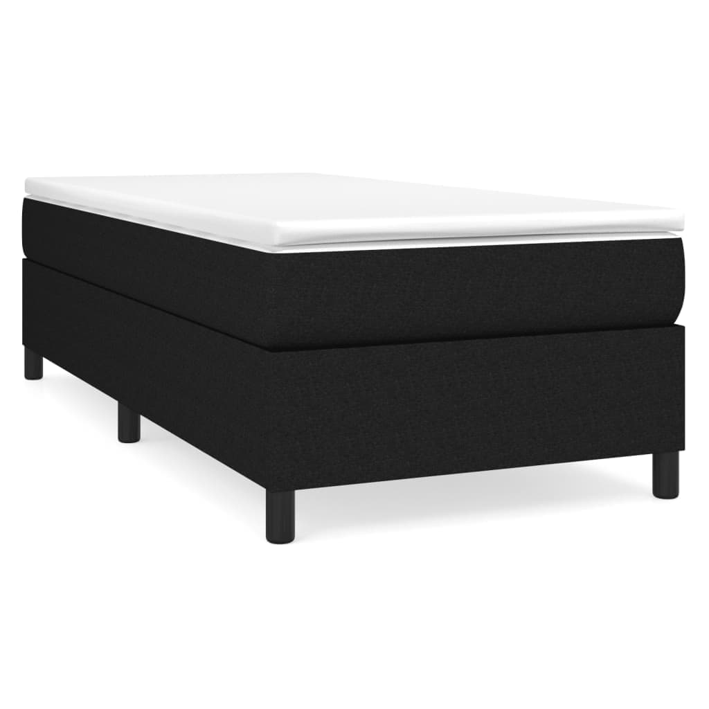 vidaXL Estrutura de cama com molas 90x190 cm tecido preto