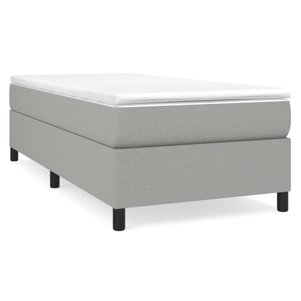 vidaXL Estrutura de cama com molas 100x200 cm tecido cinzento-claro