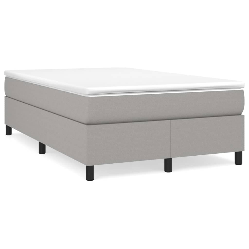 vidaXL Estrutura de cama com molas 120x200 cm tecido cinzento-claro