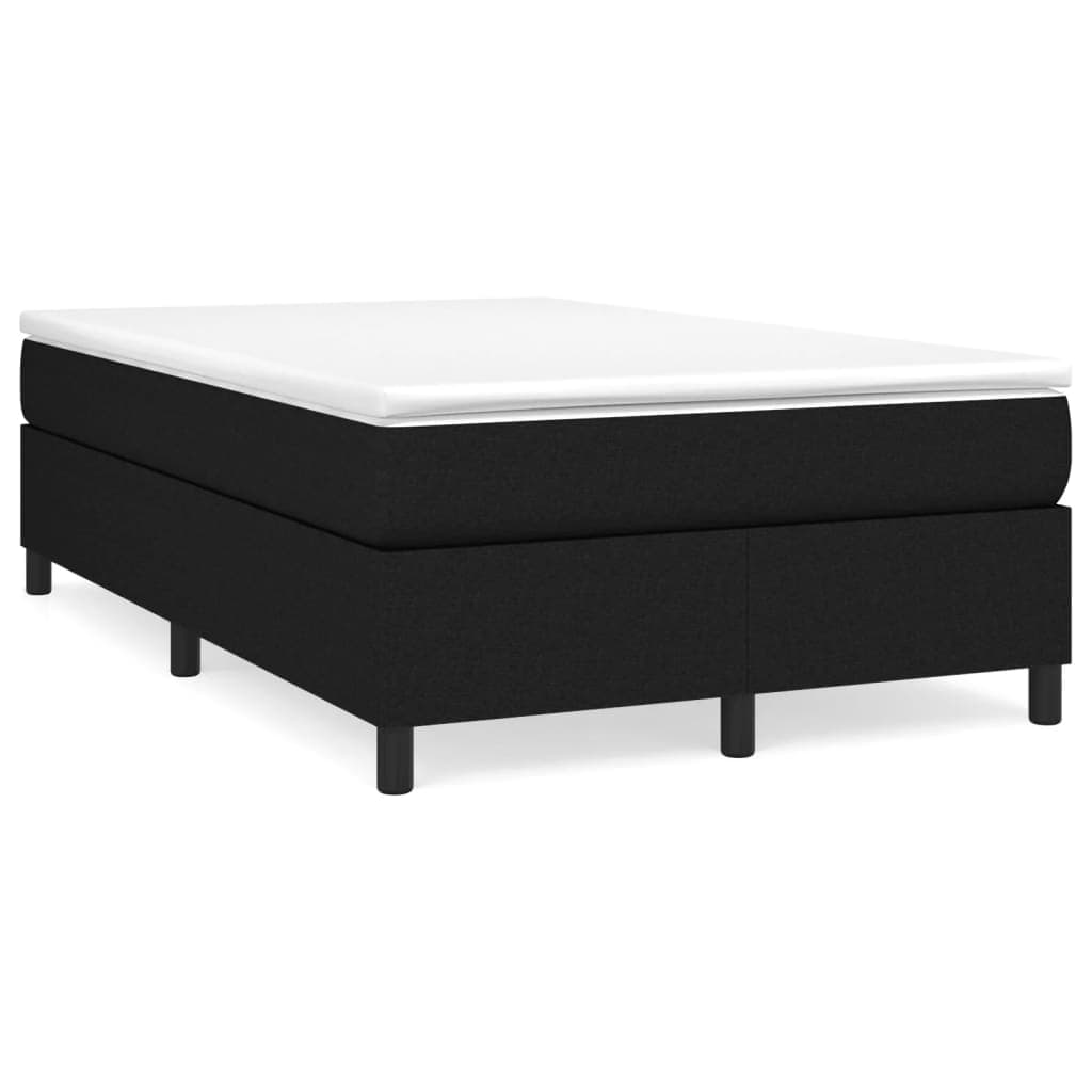 vidaXL Estrutura de cama com molas 120x200 cm tecido preto