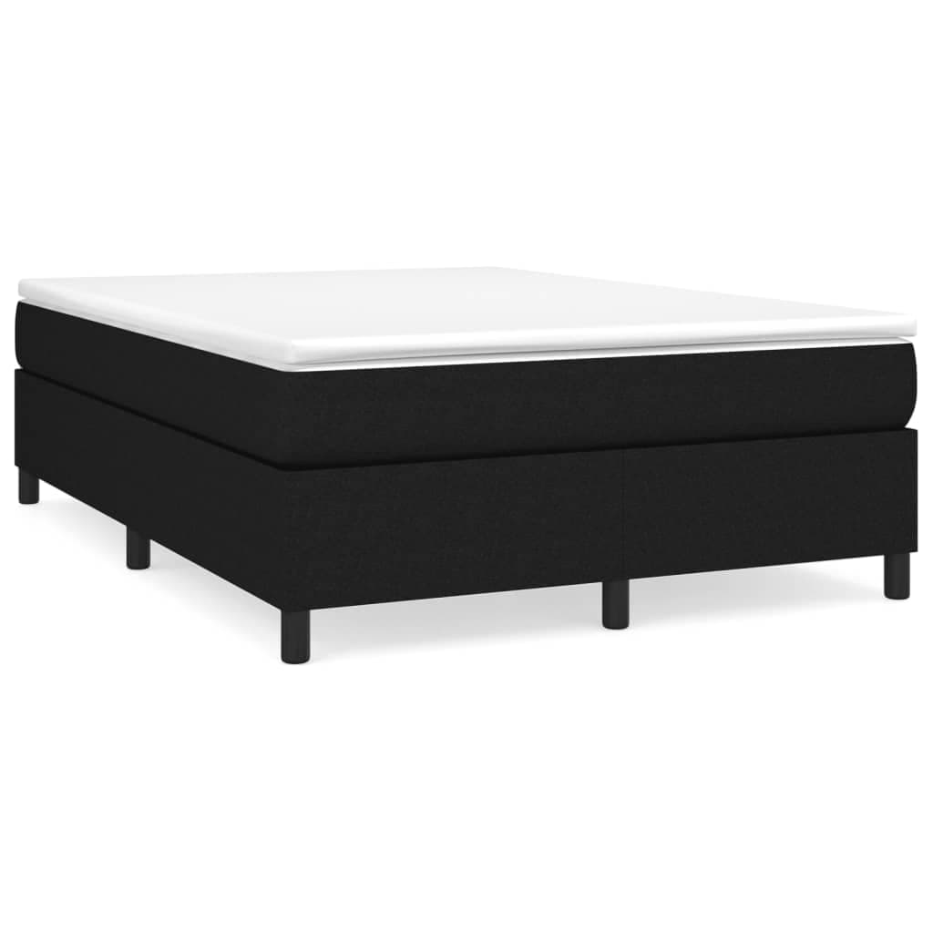 vidaXL Estrutura de cama com molas 140x200 cm tecido preto