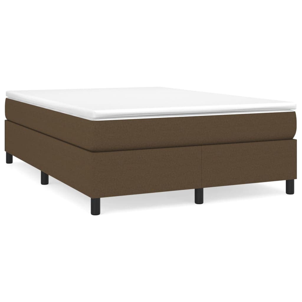 vidaXL Estrutura de cama com molas 140x200 cm tecido castanho-escuro