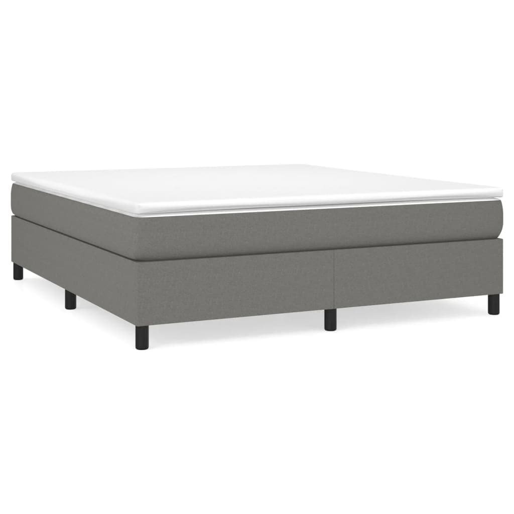 vidaXL Estrutura de cama com molas 160x200 cm tecido cinzento-escuro