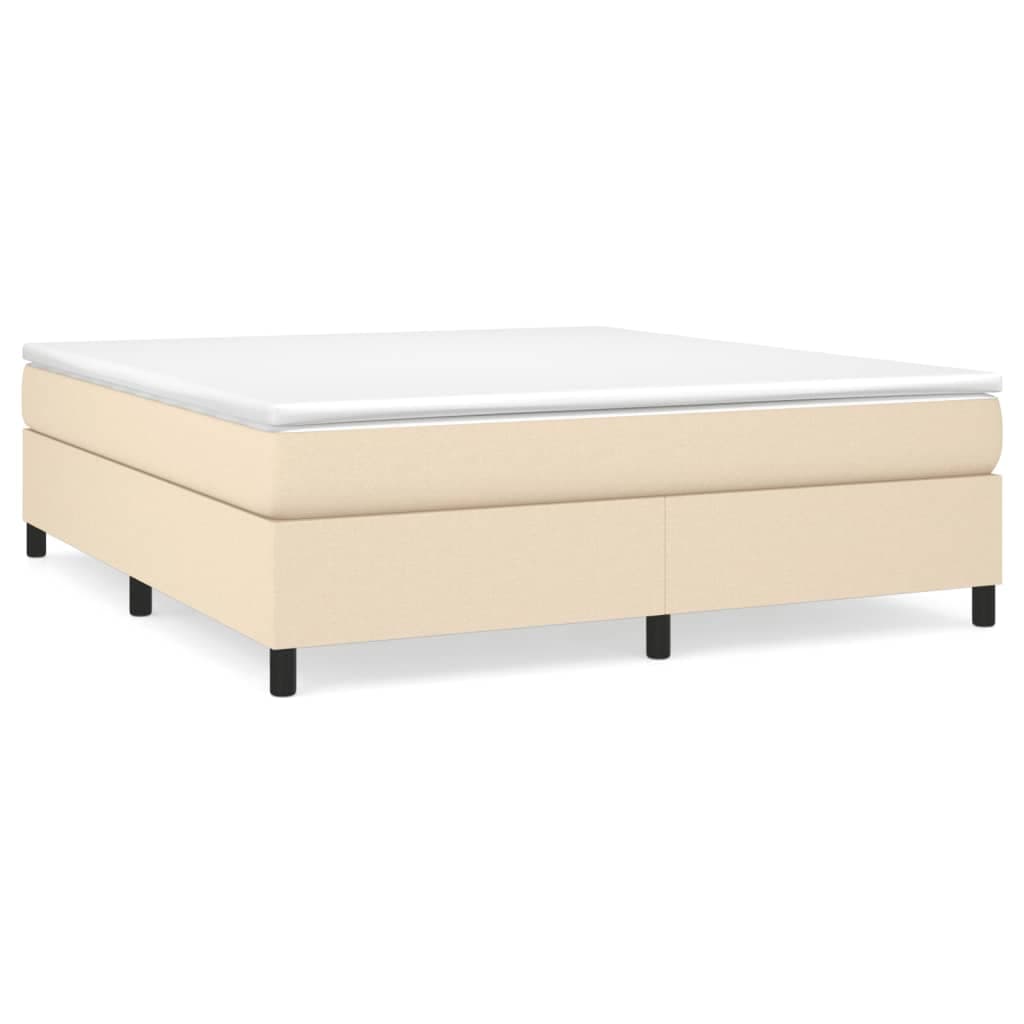 vidaXL Estrutura de cama com molas 180x200 cm tecido cor creme