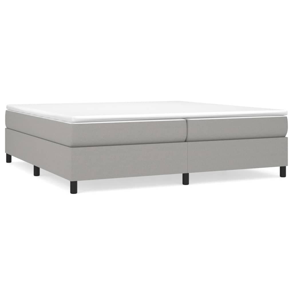 vidaXL Estrutura de cama com molas 200x200 cm tecido cinzento-claro
