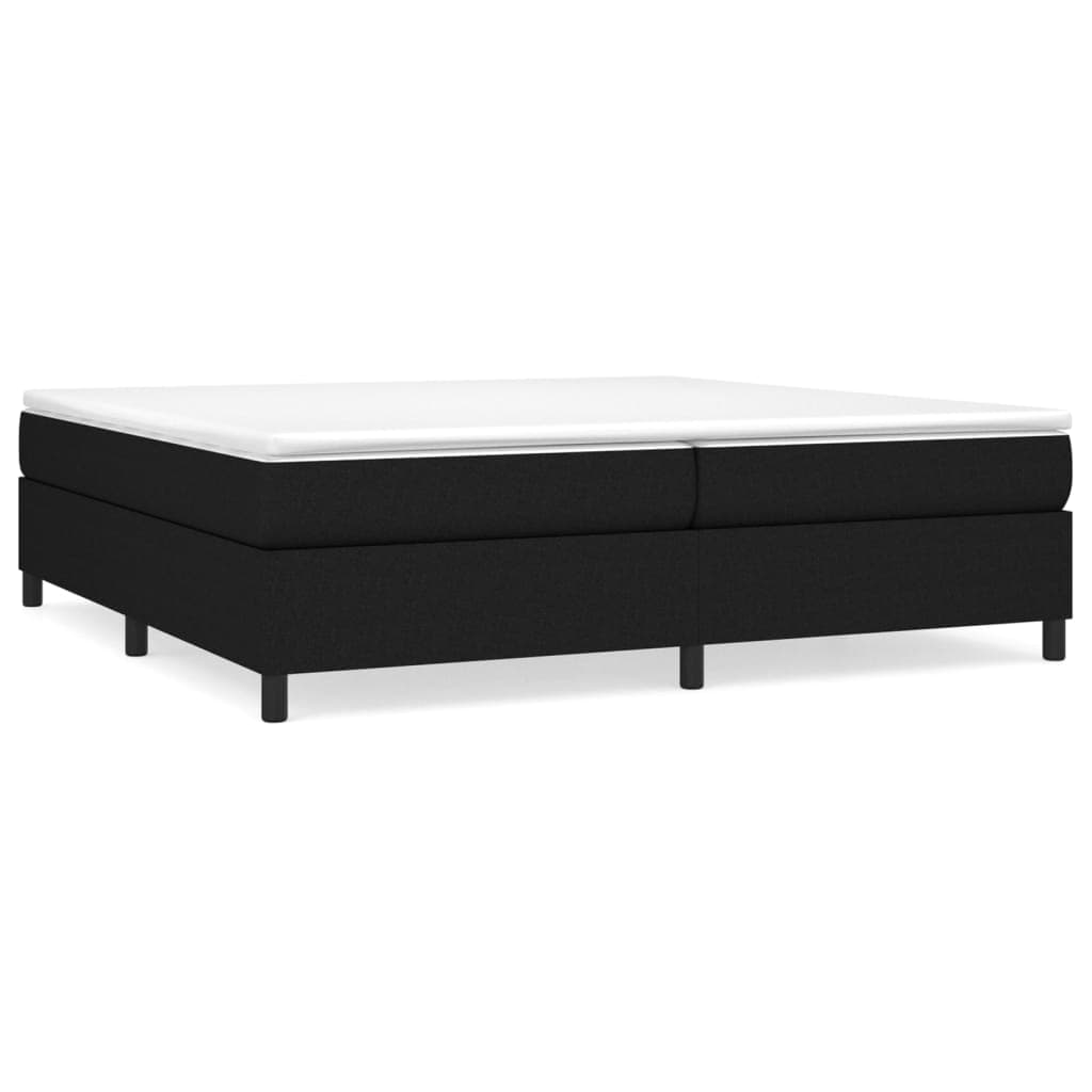 vidaXL Estrutura de cama com molas 200x200 cm tecido preto