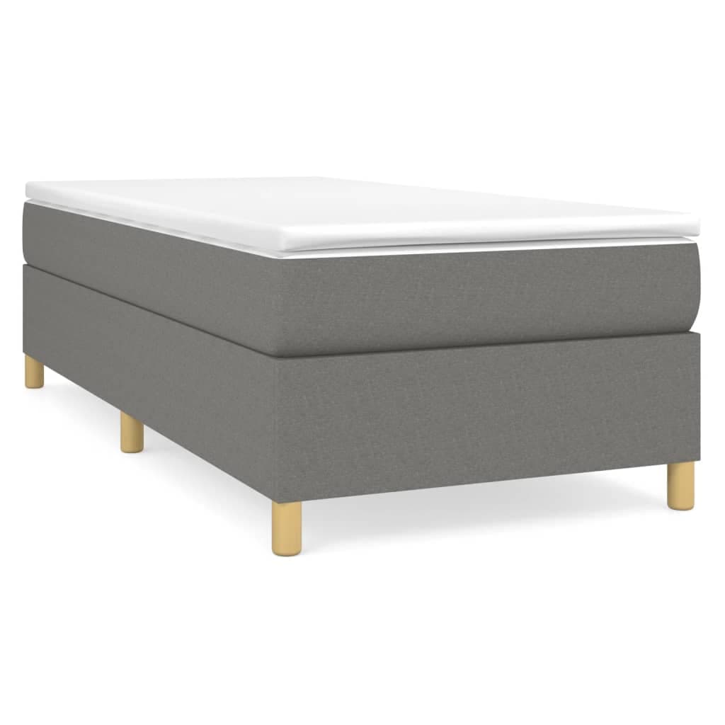 vidaXL Estrutura de Cama 90x200 cm Tecido Cinzento-escuro - 3322379795