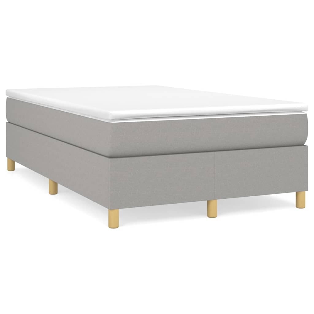 vidaXL Estrutura de cama com molas 120x200 cm tecido cinzento-claro