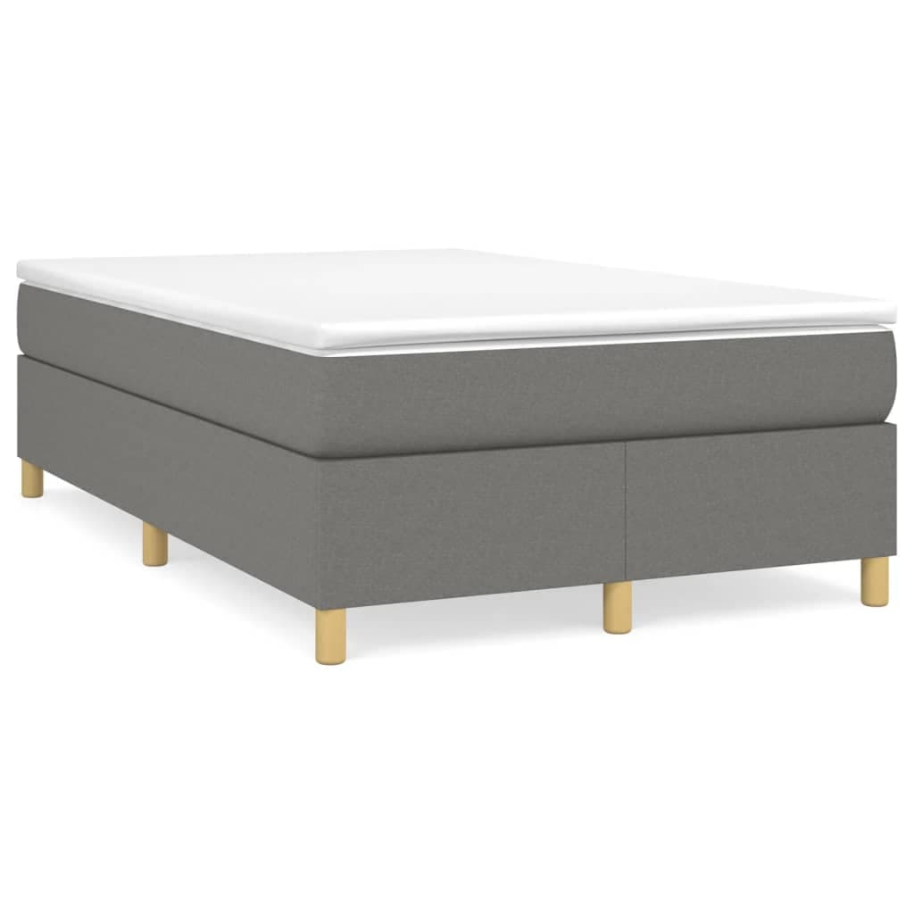 vidaXL Estrutura de cama com molas 120x200 cm tecido cinzento-escuro