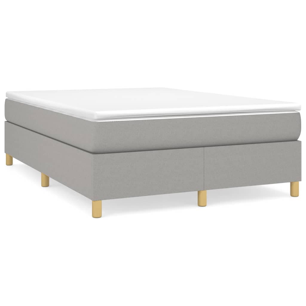 vidaXL Estrutura de cama com molas 140x190 cm tecido cinzento-claro