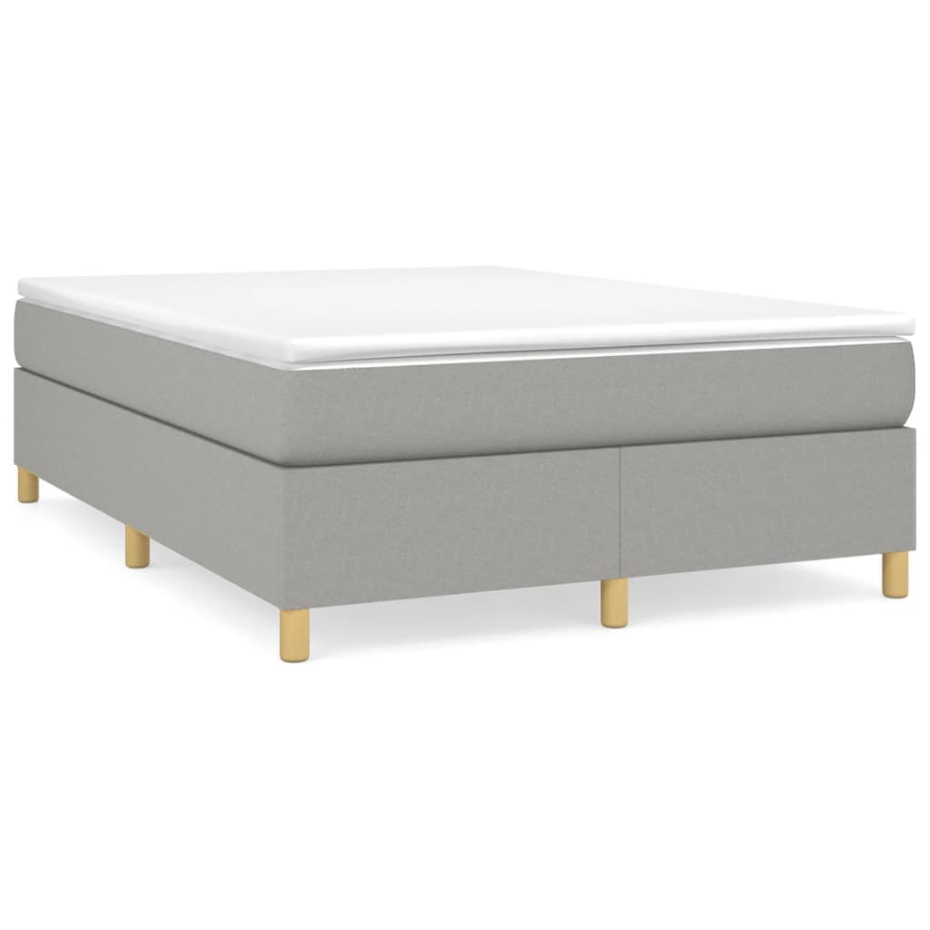 vidaXL Estrutura de Cama com Molas 140x200 cm Tecido Cinza-claro
