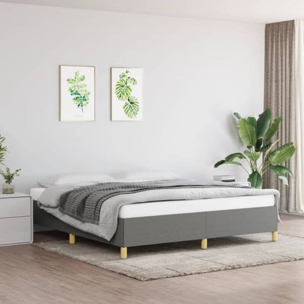 vidaXL Estrutura de Cama com Molas 180x200 cm Tecido Cinzento-escuro