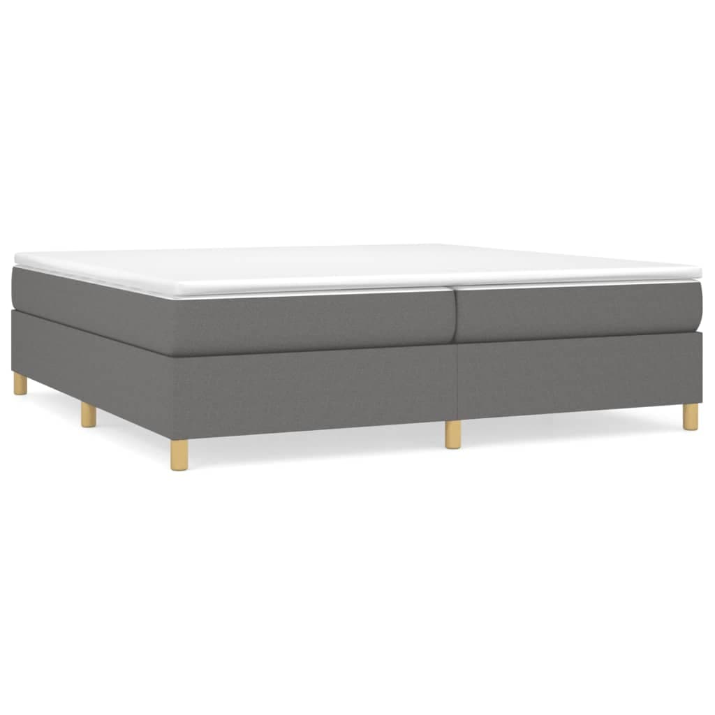 vidaXL Estrutura de cama com molas 200x200 cm tecido cinzento-escuro