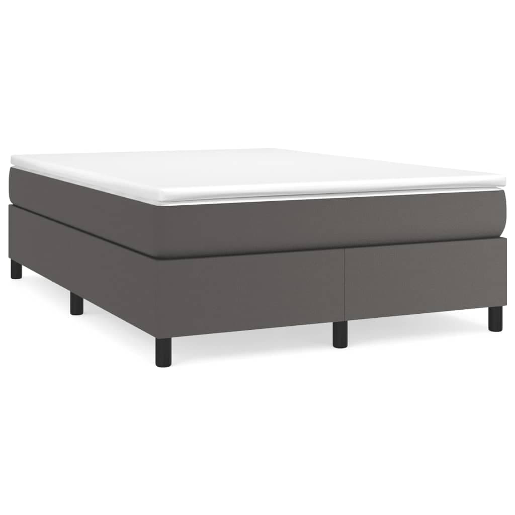 vidaXL Estrutura de Cama 140x200 cm Couro Artificial Cinzento - 1345828329