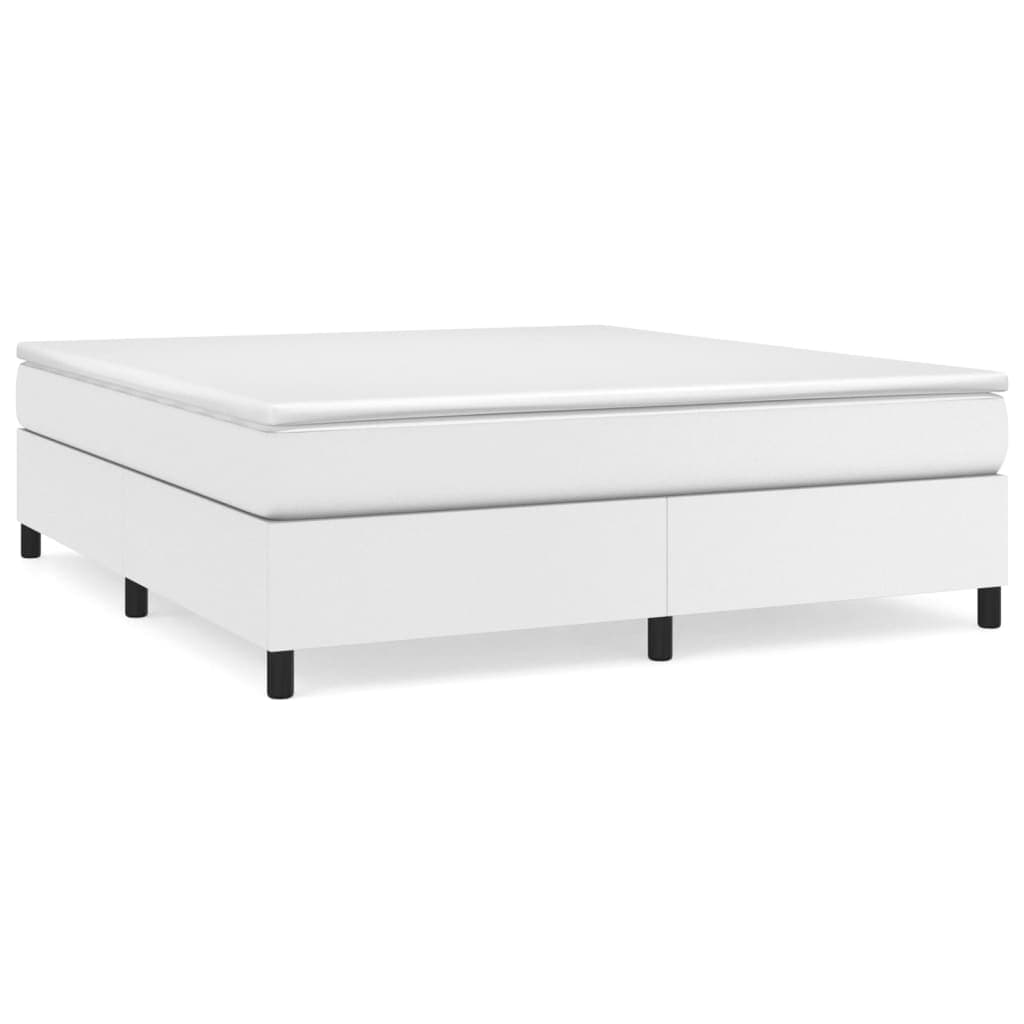 vidaXL Estrutura de Cama 160x200 cm Couro Artificial Branco - 542982502