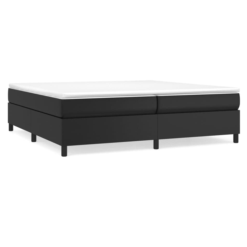 vidaXL Estrutura de cama com molas 200x200 cm couro artificial preto