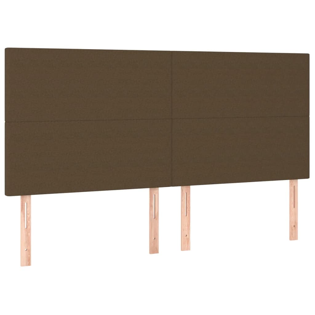 vidaXL Cabeceira Castanho Escuro 180x5x118/128 cm Tecido