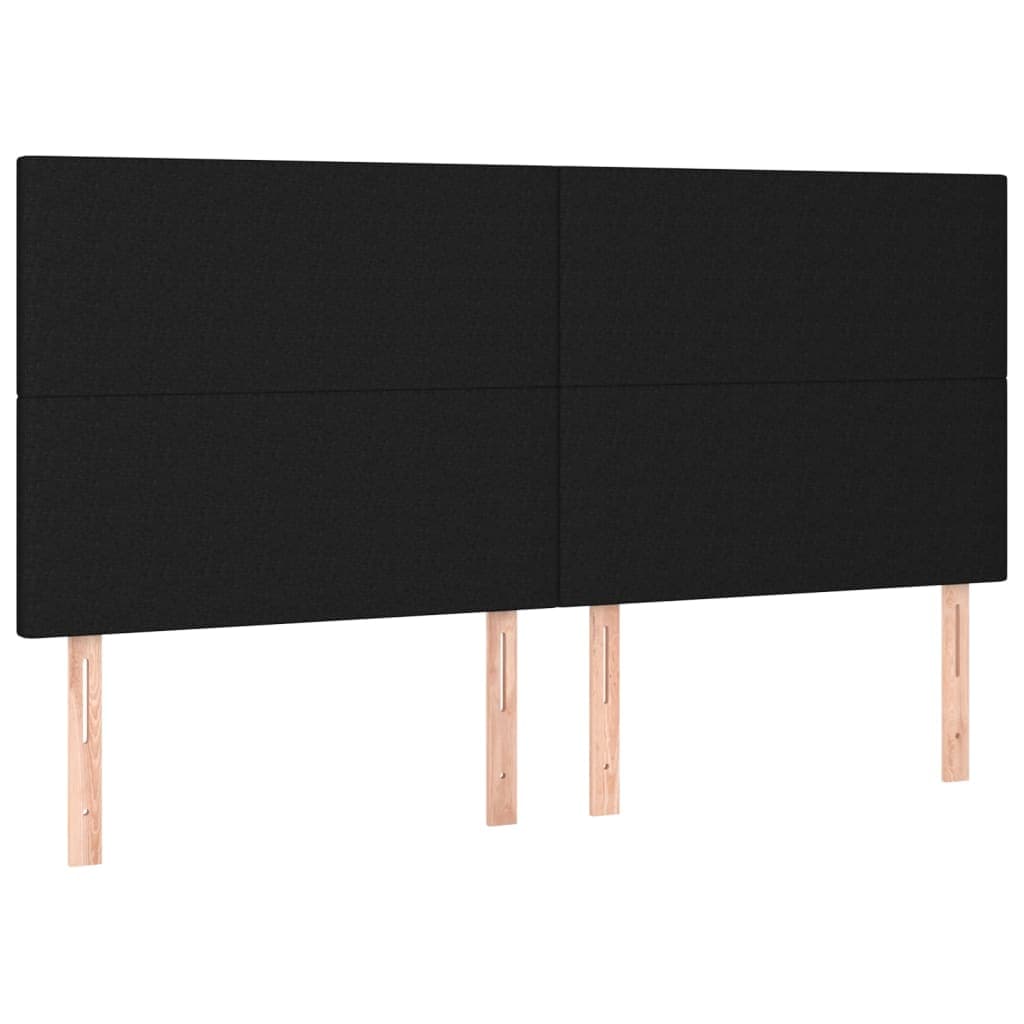 vidaXL Cabeceira Preta 200x5x118/128 cm Tecido