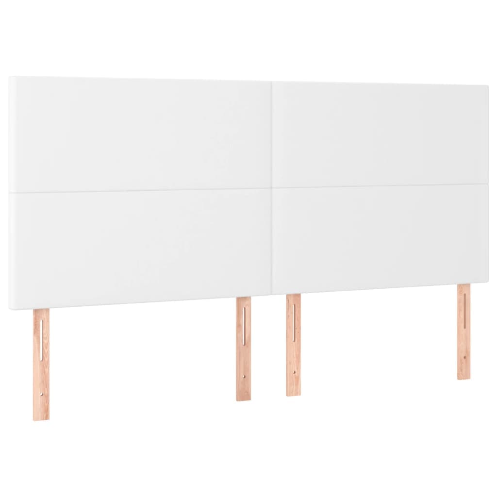 vidaXL Cabeceira Branca 180x5x118/128 cm Couro Sintético