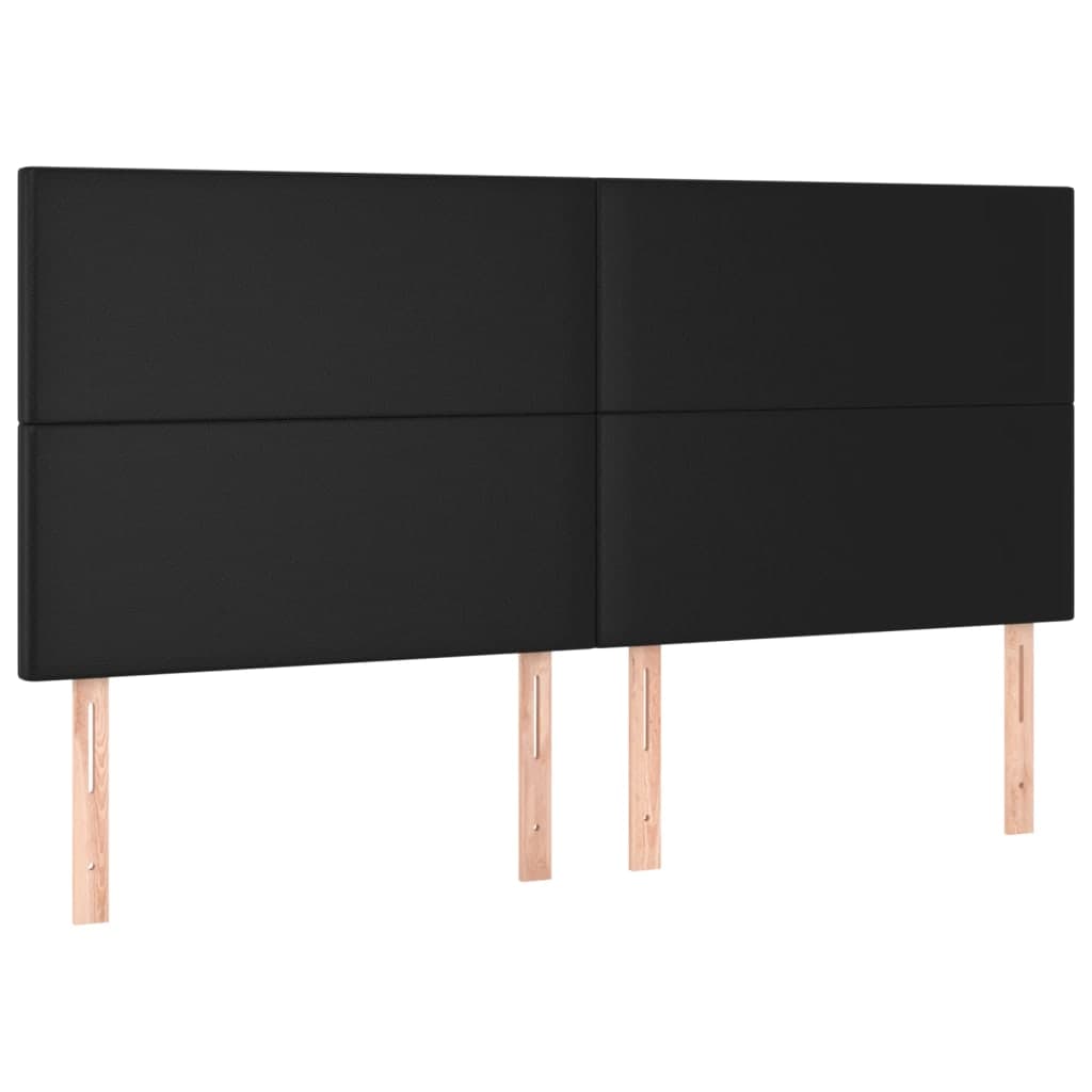 vidaXL Cabeceira Preta 200x5x118/128 cm Couro Sintético