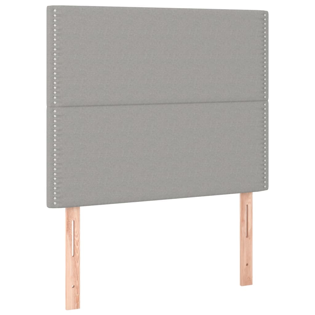 vidaXL Cabeceira Cinza Claro 90x5x118/128 cm Tecido
