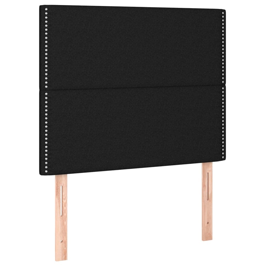 vidaXL Cabeceira Preta 100x5x118/128 cm Tecido