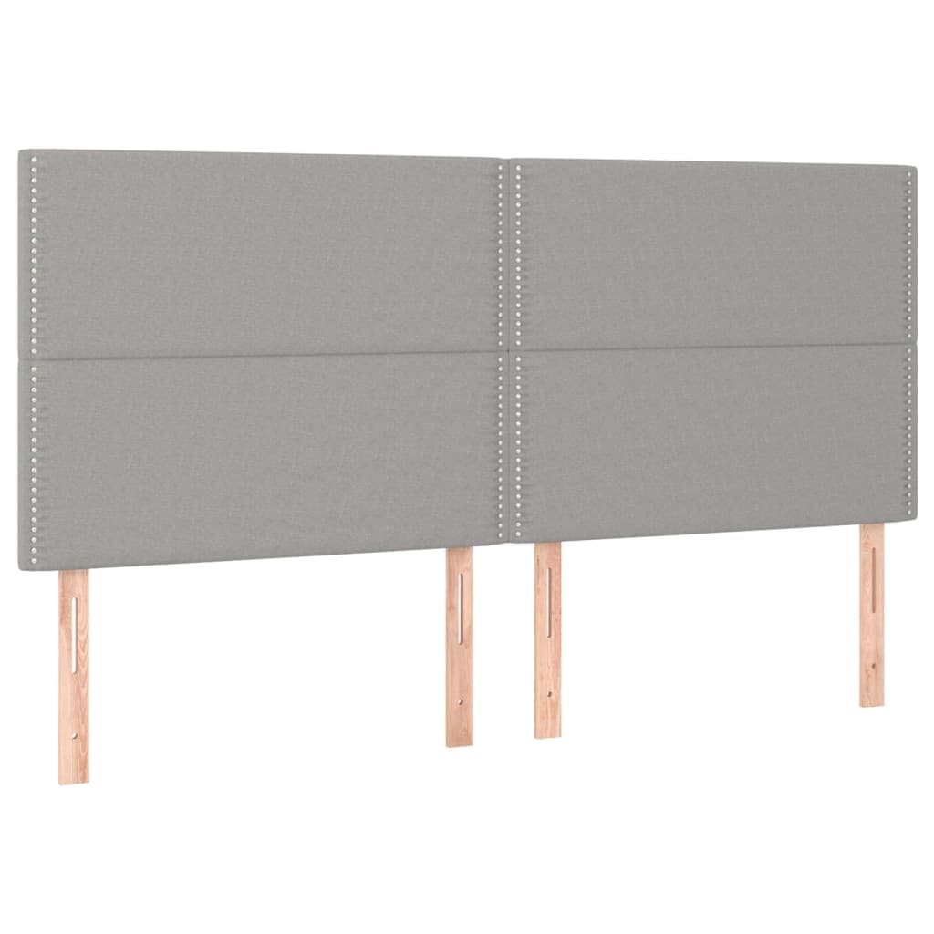 vidaXL Cabeceira Cinza Claro 200x5x118/128 cm Tecido