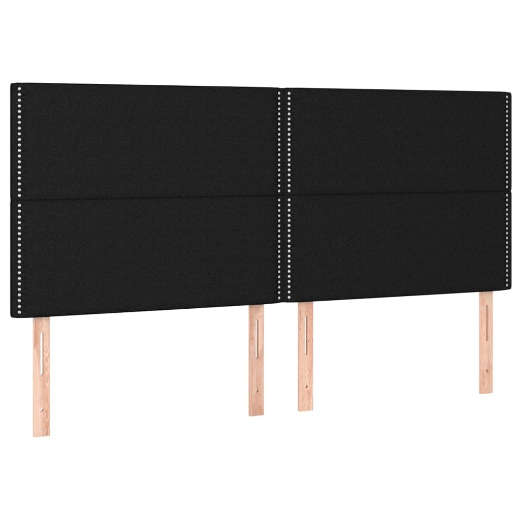 vidaXL Cabeceira Preta 200x5x118/128 cm Tecido