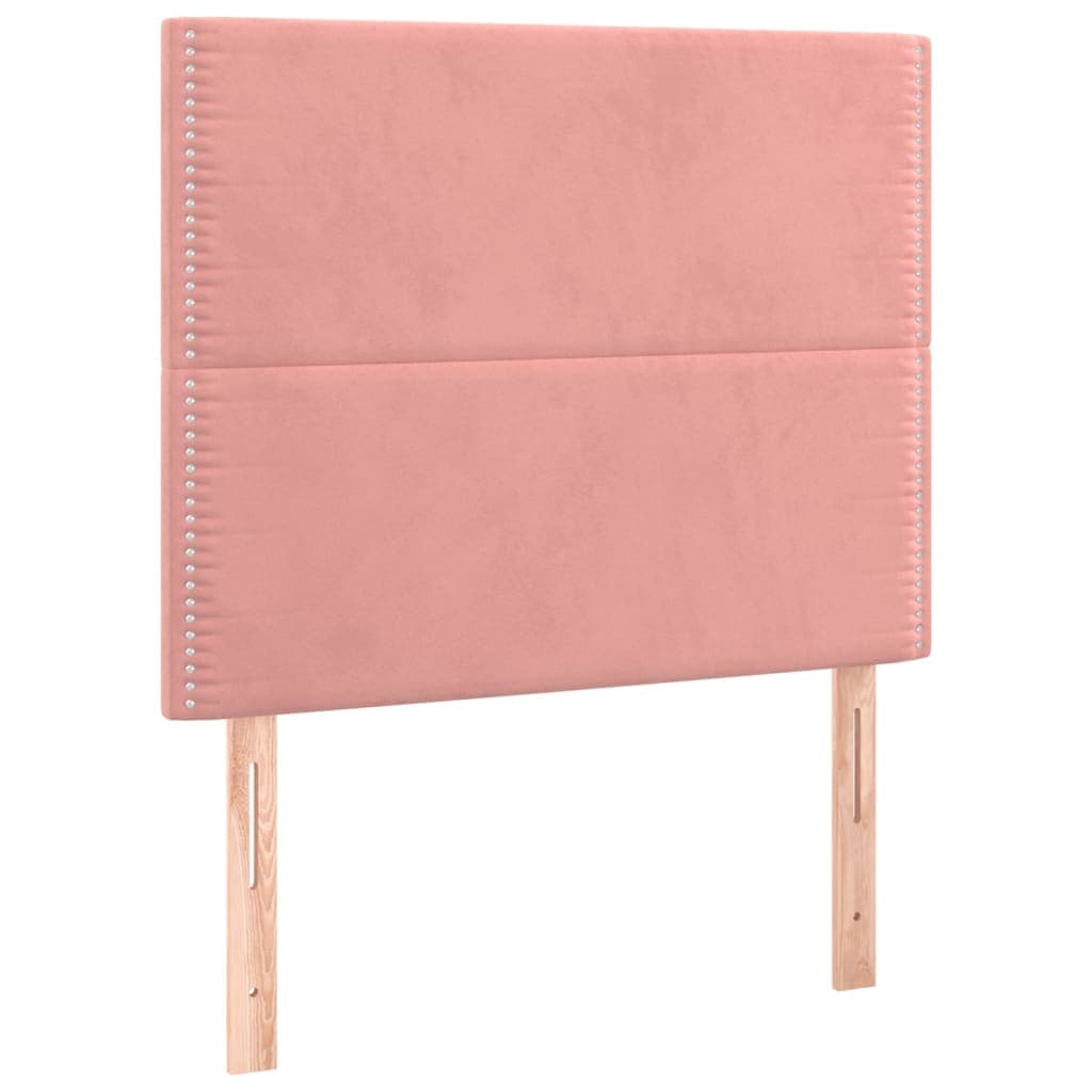 vidaXL Cabeceira Rosa 100x5x118/128 cm Veludo