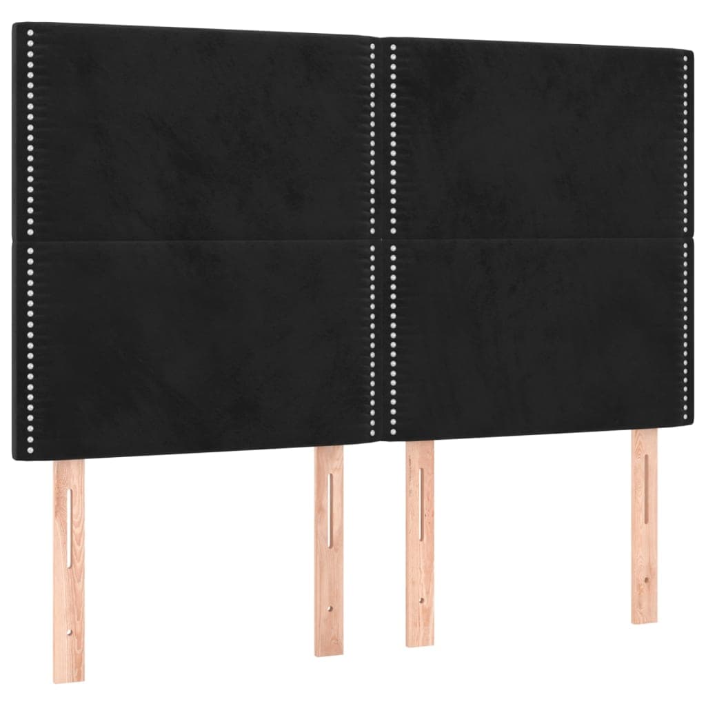 vidaXL Cabeceira Preta 144x5x118/128 cm Veludo