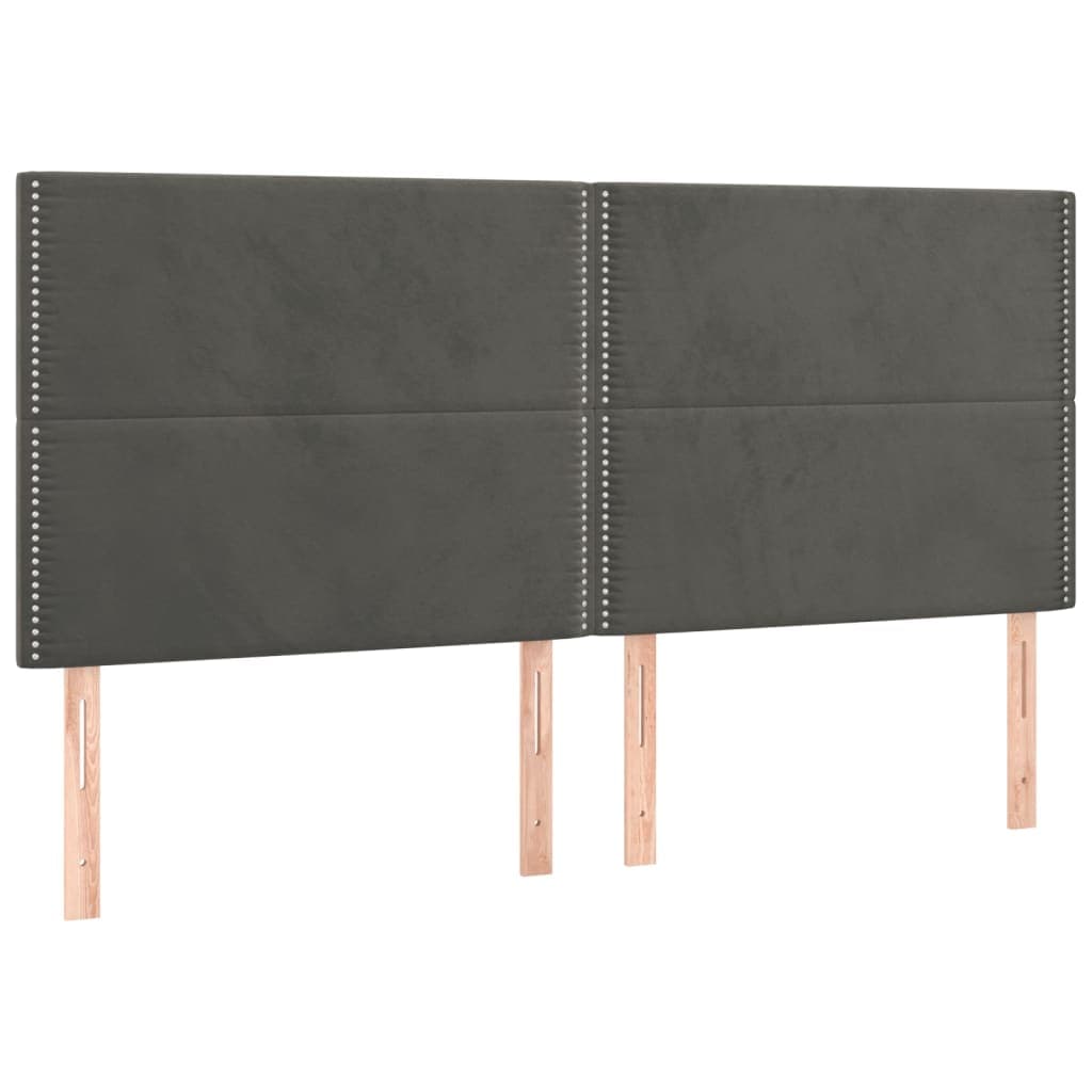 vidaXL Cabeceira Cinza Escuro 180x5x118/128 cm Veludo