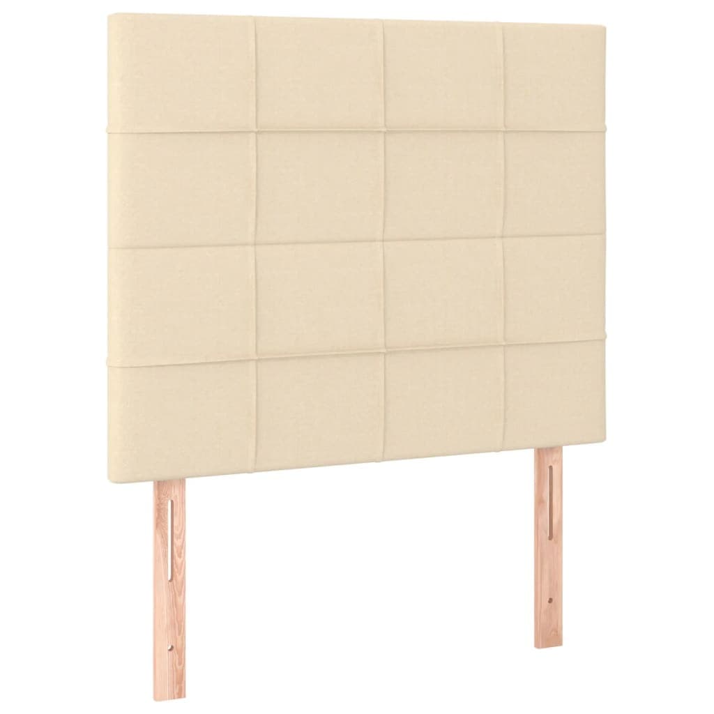 vidaXL Cabeceira Creme 80x5x118/128 cm Tecido
