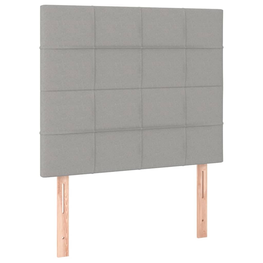 vidaXL Cabeceira Cinza Claro 100x5x118/128 cm Tecido