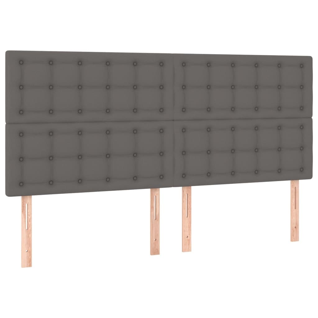vidaXL Cabeceira Cinza 180x5x118/128 cm Couro Sintético