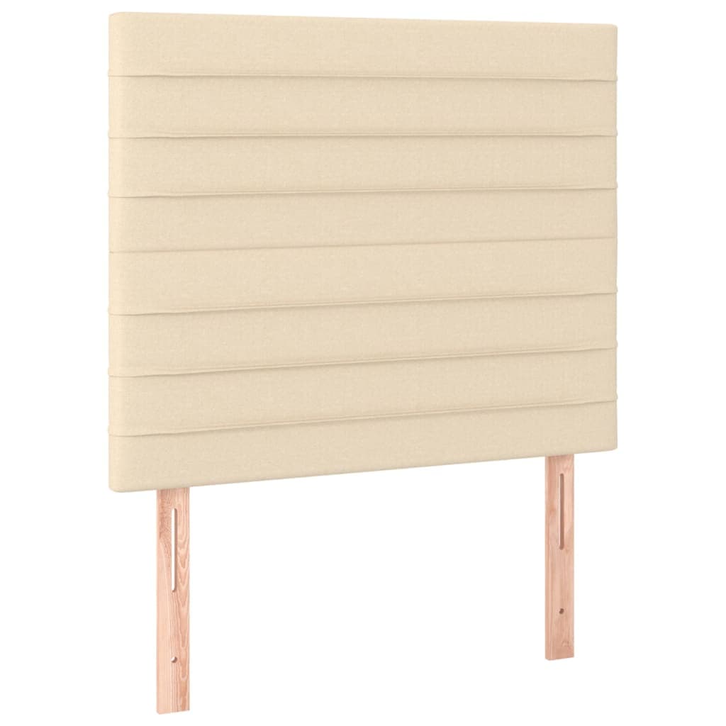 vidaXL Cabeceira Creme 90x5x118/128 cm Tecido