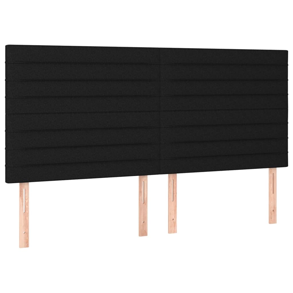 vidaXL Cabeceira Preta 180x5x118/128 cm Tecido