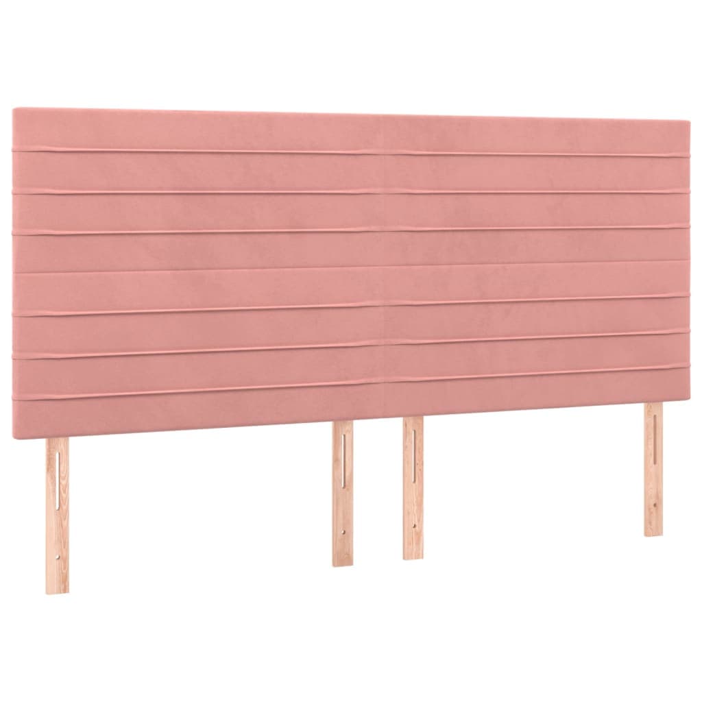vidaXL Cabeceira Rosa 200x5x118/128 cm Veludo