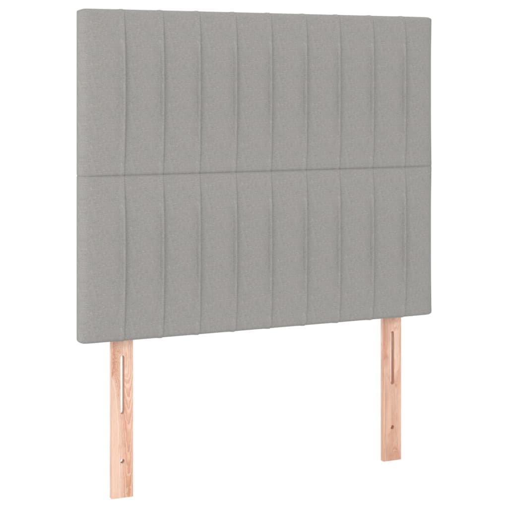 vidaXL Cabeceira Cinza Claro 80x5x118/128 cm Tecido