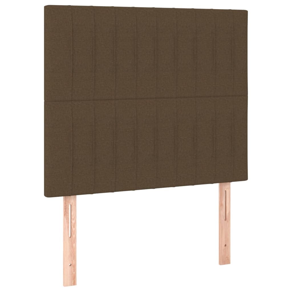 vidaXL Cabeceira 90x5x118/128 cm Tecido Castanho Escuro