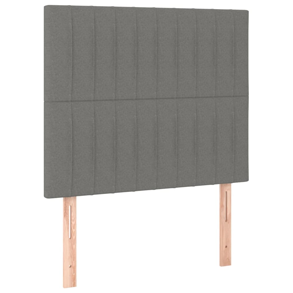 vidaXL Cabeceira Cinza Escuro 100x5x118/128 cm Tecido